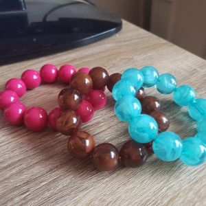 3 beaded bracelets